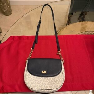 Michael Kors Black and Cream Crossbody Bag